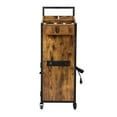 thumbnail image 4 of CLEARANCE! 3-Tier Salon Trolley, Rolling Beauty Stylist Cart with Cabinet, Dryer Holders, Charging Station, Salon Spa Bathroom, Rustic Brown, 4 of 5