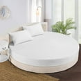 thumbnail image 2 of 4 PC Round Bed Sheet Bed Cover 12" Deep Pocket of Mattress, 1000 TC (1 Flat Sheet, 1 Fitted Sheet, 2 Pillowcases) 76" Diameter Peach Solid Soft & Easy Care, 2 of 6
