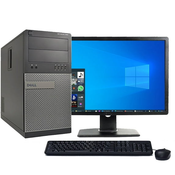 Restored Dell OptiPlex 7010 Tower Desktop Computer | Intel Core i3-3220 (3.3 GHz) | 8GB RAM | 1TB HDD | Windows 10 | 22" LCD (Refurbished)