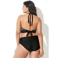 thumbnail image 2 of HAWEE Women's Plus Size Swimwear High Waisted Swimsuits Ruched Tummy Control Bikini Set(L-4XL), 2 of 3