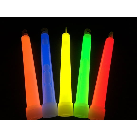 Glow Sticks Bulk Wholesale, 100 6" Glow Stick Light Sticks Assorted 100 FREE Glow Bracelets BONUS, Glow With Us Brand