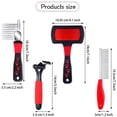 thumbnail image 2 of 4 Pieces Pet Grooming Kit with Dematting Combs, Slicker Brush, and Steel Comb for Tangle and Hair Removal on Dogs and Cats, 2 of 6