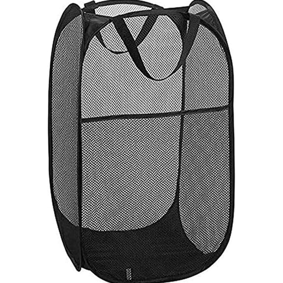 Collapsible Mesh Laundry Hamper, 75L Large Pop-Up Laundry Basket with Handles, Breathable Foldable Storage Bag for Clothes, Toys, Bathroom & Dorm