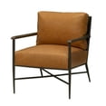 thumbnail image 3 of Iron Framing mango wood arms Gunine  leather cushions Mitzi Accent Chair, 3 of 6