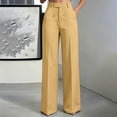 thumbnail image 5 of Lmnyox Women's Work Pants Solid Color High Waist Dress Pants Straight Leg Business Trousers with Pockets, 5 of 6