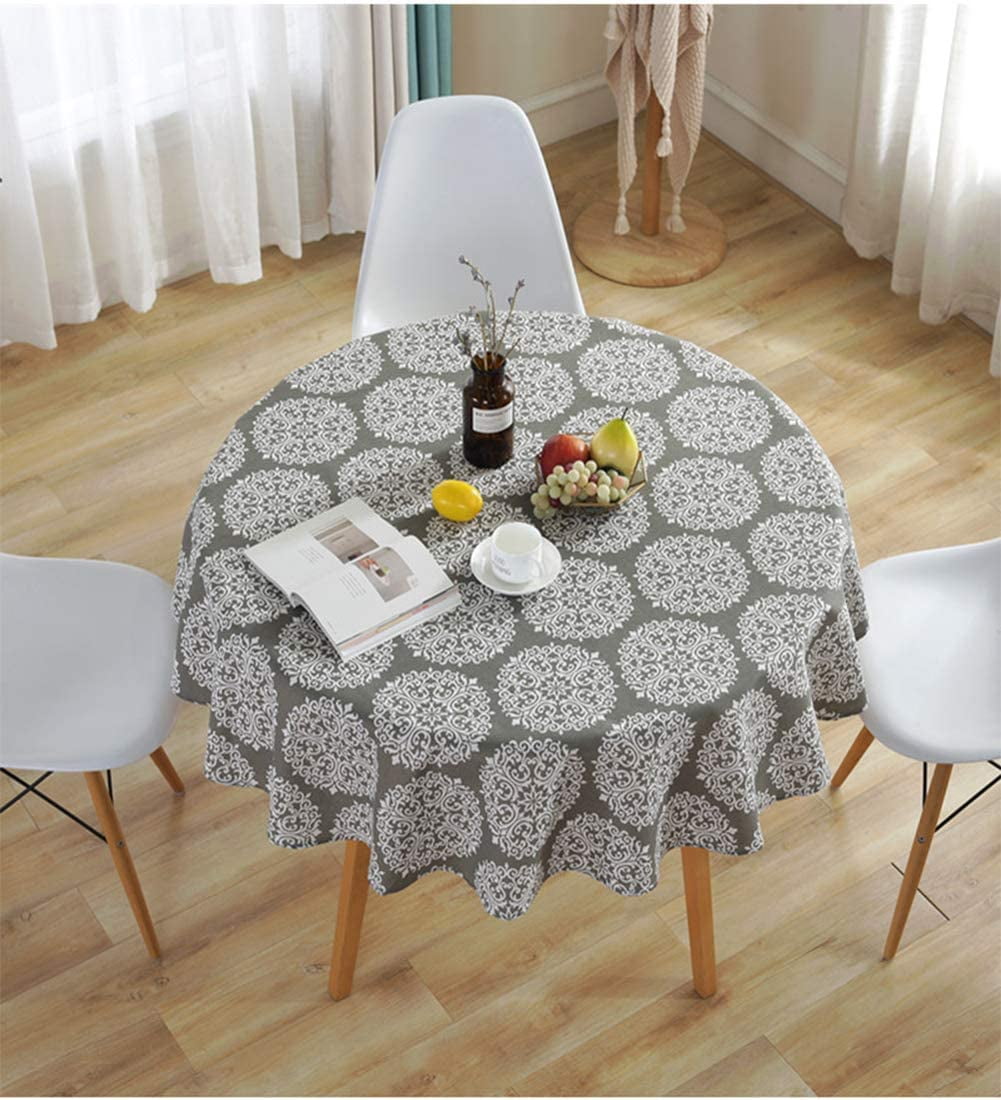 Elegant Style Print Round Tablecloth Retro Tasseled Table Cover Home Decoration Elegant Style Print Round Tablecloth Retro Tasseled Table Cover Home Decoration