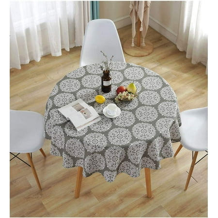 Round Tablecloth Tripe Tassel Table, Round End Table Cloth Cover