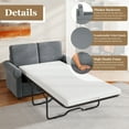 thumbnail image 4 of 57.4" Multi-Function Upholstered Convertible Sofa Bed 2 In 1 Pull Out Sofa Sleeper Bed Guest Sleeper With Twin Size Mattress Pad For Living Room Small Apartment, 4 of 9