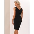 thumbnail image 3 of DARING DIVA Women's Sleeveless Bodycon Pencil Dresses XS Black, 3 of 6