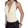 thumbnail image 3 of Women Halter Top Backless Tank Tops Cowl Neck Summer Going Out Outfits -Tops Color L, 3 of 9