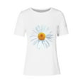 thumbnail image 4 of HAPIMO Women' Plus Size Elegant Blouses Crew Neck Tees Flower Graphic Summer Tops for Women Bsaic Tees Fashion Clothes Casual Loose Dressy Tunic White M, 4 of 4