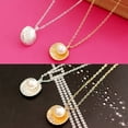 thumbnail image 3 of UDIYO Necklace Faux Pearl Elegant Alloy Shell Pendant Necklace for Dating, 3 of 7