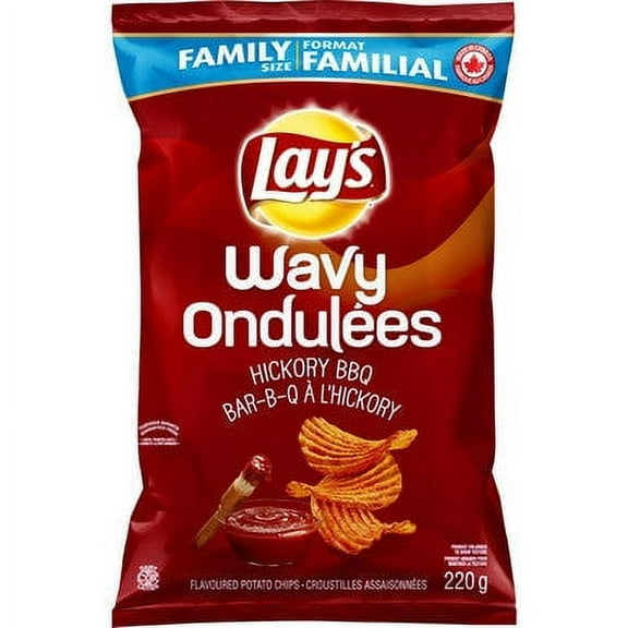 Lay's Potato Chips Wavy Hickory BBQ, 220g/7.8 oz