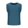 thumbnail image 7 of Man Tank Top Mens Tank Tops Undershirt Men Casual Fashion Sleeveless Hoodless Solid Pullover Round-Neck Sports Tank Blue L, 7 of 7