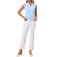 thumbnail image 2 of INSPIRAR CHIC Blusa de Trabajo Básica Sin Mangas con Cuello en V para Mujeres L Azul Cielo, 2 of 6