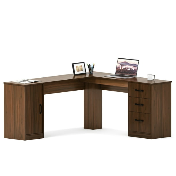 Furmax L Shaped Desk Corner Office Desk Computer Desk with Storage