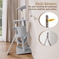 thumbnail image 6 of Yaheetech 63" Multi-Level Cat Tree with Condo, Hammock, Basket & Scratching Ramp, Light Gray, 6 of 7