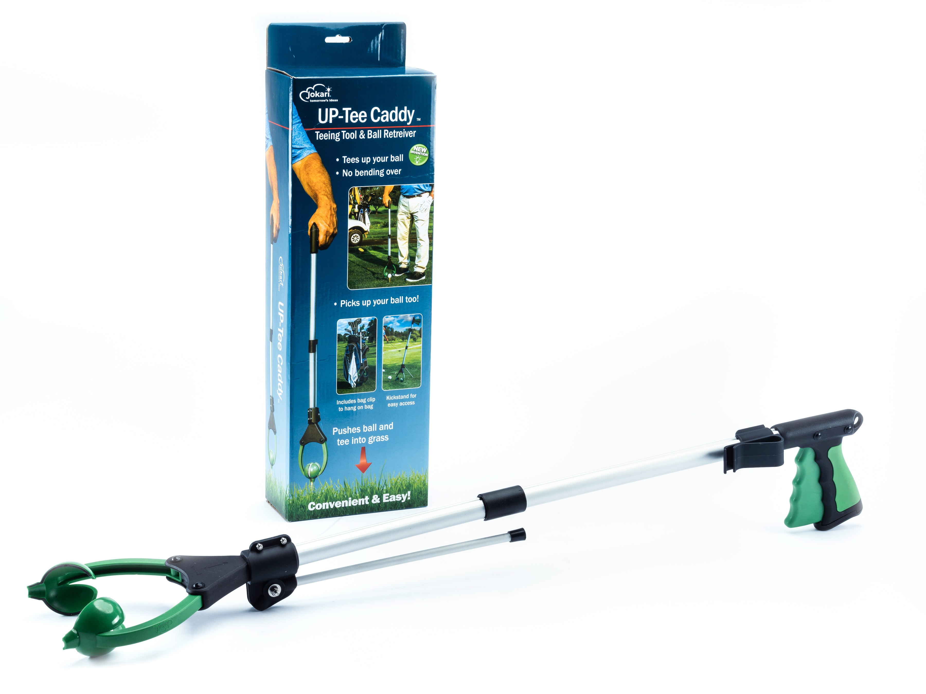 Jokari 32 Inch Automatic No Bend Golf Ball Tee Up Device to Tee Drives