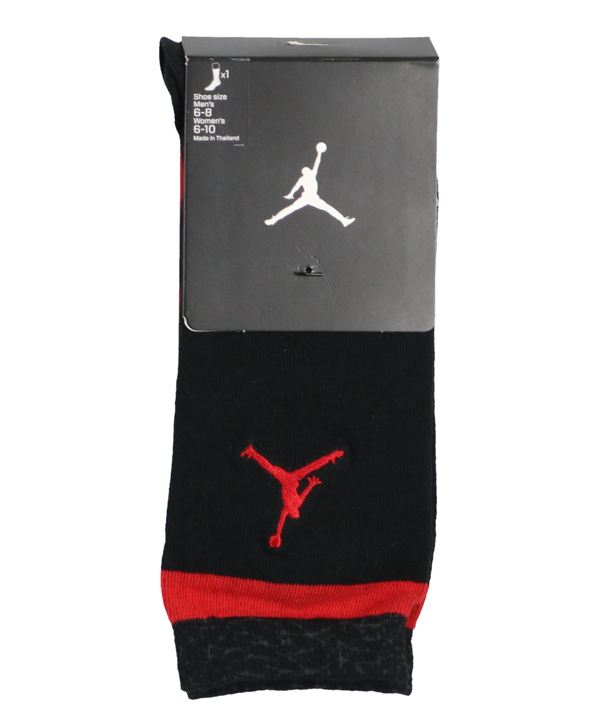 Jordan Jordan Men's Retro 3 Crew Socks Medium (68) Black Red Cement