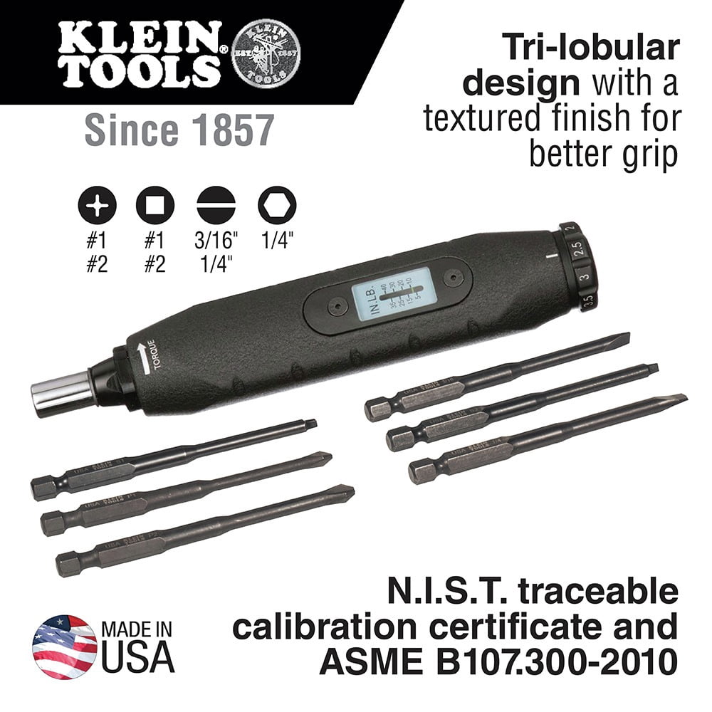 Klein Tools 57032 7-Piece Torque Screwdriver Set