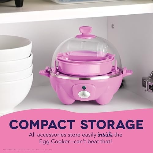 PEEPS &  Rapid Egg Cooker - Boiler, Poacher & Steamer - Includes Measuring & Recipe Guide - Dishwasher Safe - BPA Free - Holds 7 Eggs, Pink