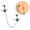 1PC Black Wing, variant on 1PC Surgical Steel CZ Gem Ear Tragus Cartilage Piercing Zircon Dangle Chain Earring Conch Ear Stud Helix Piercing Body  Jewelry