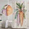 thumbnail image 4 of Orange Purple Carrot Shower Curtain Set - 72" x 78" Washable Bathtub Curtain with 12 Hooks, Vintage Colorful Polka Dots Waterproof Fabric Stall Shower Curtains for Bathroom/Bathtub Décor, 4 of 6