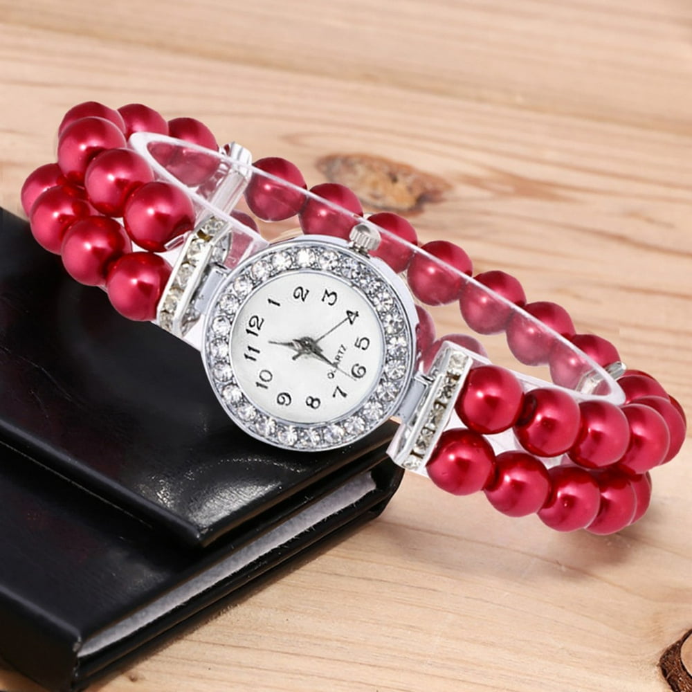Yiwula - 【MIARHB】Fashion Women Casual Pearl String Watch Strap Quartz ...