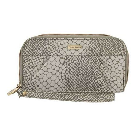 Layers Pleated Clutch - Travelon RFID Blocking Signature Pleated Double Zip Wallet