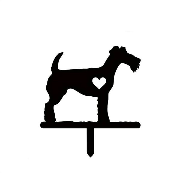 9.84×8.89 Inches Large Schnauzer Dog Garden Stake Iron Art Silhouette Metal Yard Improvement Decor Courtyard Garden Outdoor Decoration Pet Garden Artwork