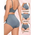 thumbnail image 3 of GAI YI 4Pack Women's High-Waist Light Tummy Control Girdle Panties Full Coverage Underwear Ladies Panties for Women 2Black+2GreyBlue L, 3 of 7