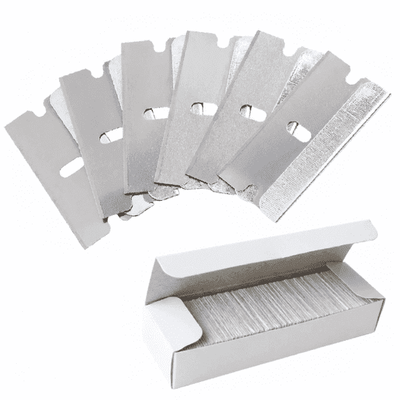 KINGORIGIN 100-Pack High Carbon Steel Single Edge Razor Blades, Replacement Utility Scraper Blades for Paint Removal, Glass Cleaning & Wall Scraping