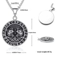 thumbnail image 5 of HOOUN Pendant Necklace for men Double wolf head Jewelry with Chain Gift, 5 of 6