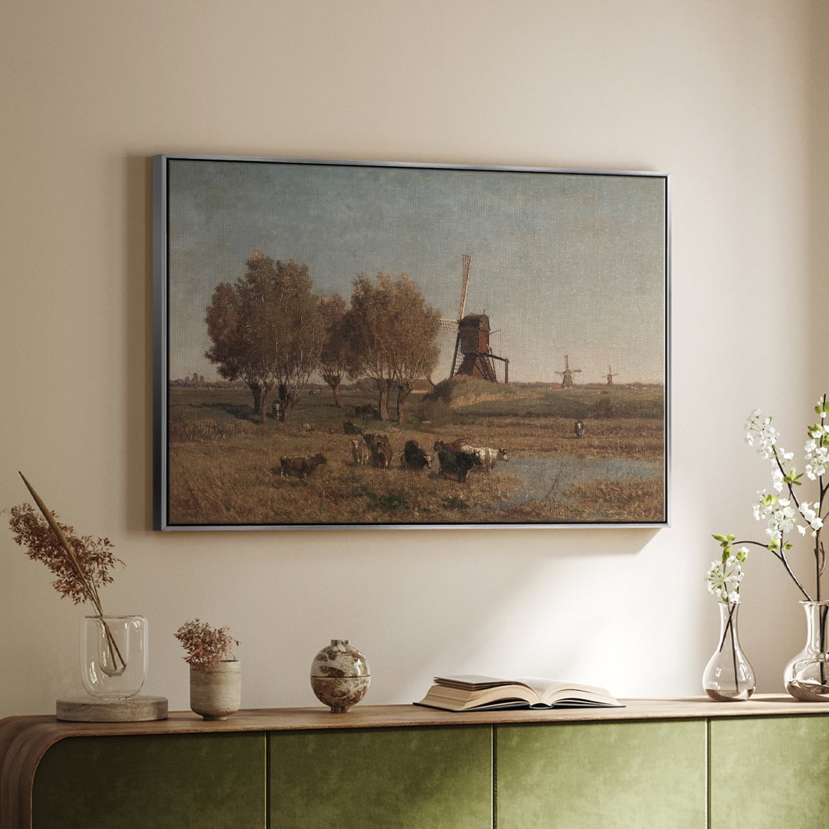 Vintage Landscape-CDII By Wexford Home Framed in Silver Wood Gallery Wrapped Canvas 17 in. x 25 in.