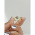 thumbnail image 6 of Halo Jewelers 0.14 Carat (ctw) 10k Yellow Gold Round Cut Natural Diamond Ladies Halo Infinity Engagement Ring For Women | H-I Color, I2 Clarity, 1/7 CT Ring Size-9.5, 6 of 6