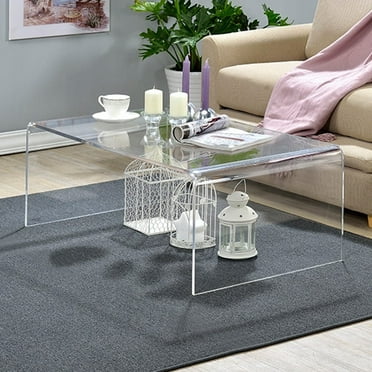 Fox Hill Trading Pure Decor Lucite and Acrylic  Coffee Table in Clear