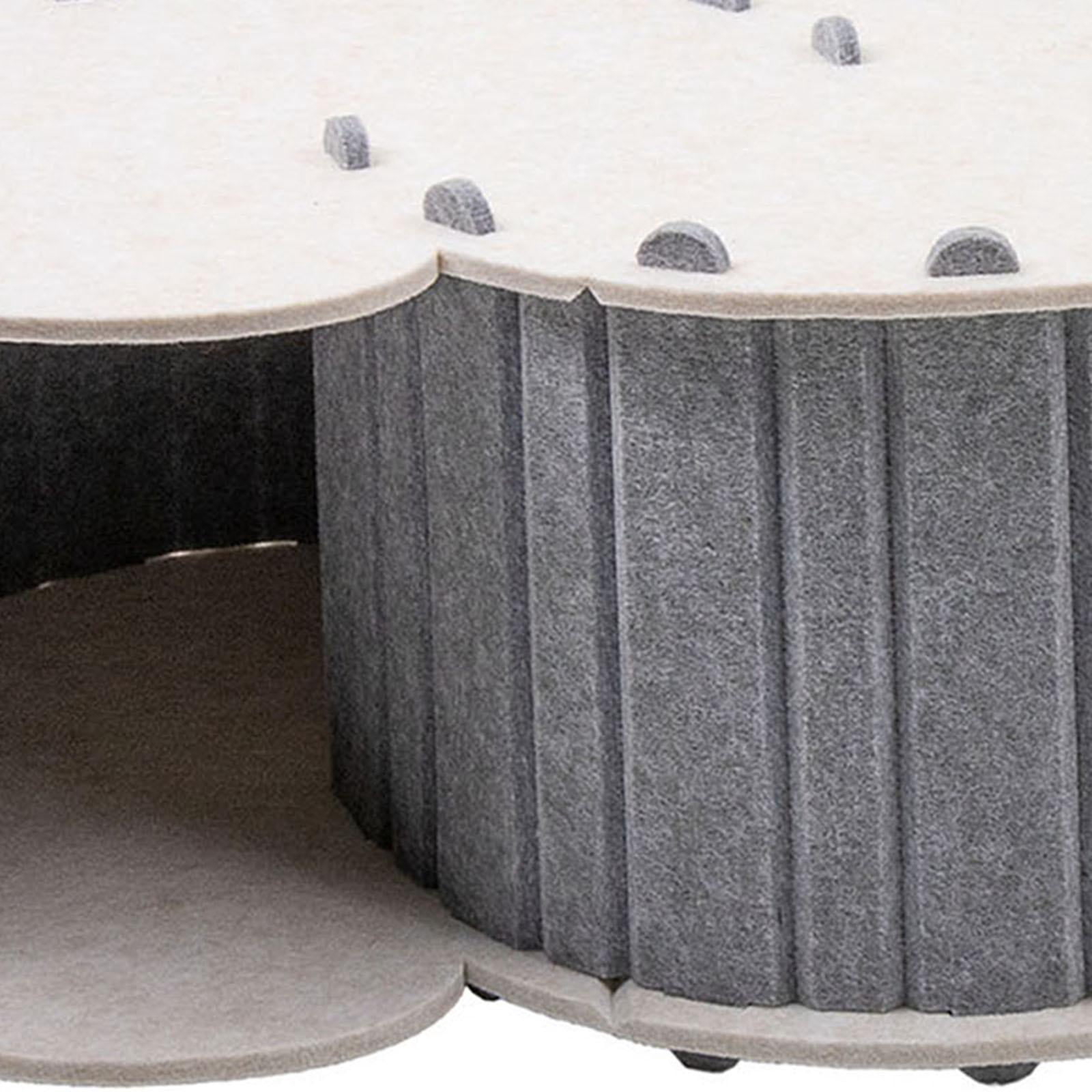Stgfyxgs Cat Tunnel Bed, Pet Cat House All Seasons Hideout Portable Breathable with 2 Holes Removable Cover Compact Cat Nest Hideaway Cave Gray