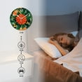 thumbnail image 3 of Round Analog Wall Clocks with Non-Ticking Sweep Movement,Battery Operated Clcoks Decorative for Home,Office-Orange Flowers And Green Leaves Pattern On Dark Background,(16inch), 3 of 4