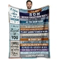 thumbnail image 1 of LHSHID Fathers Day Blanket Gifts for Son Son Blanket Gifts for Son from Mom Dad Son Birthday Gifts Ideas Best Grown Son Gifts for Teen Boys Adult Son Gifts for Graduation Christmas 30"x40", 1 of 6