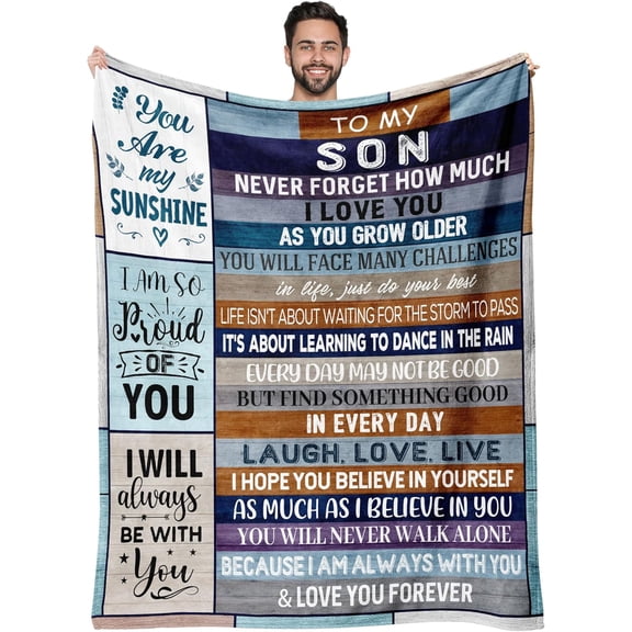 LHSHID Fathers Day Blanket Gifts for Son Son Blanket Gifts for Son from Mom Dad Son Birthday Gifts Ideas Best Grown Son Gifts for Teen Boys Adult Son Gifts for Graduation Christmas 30"x40"