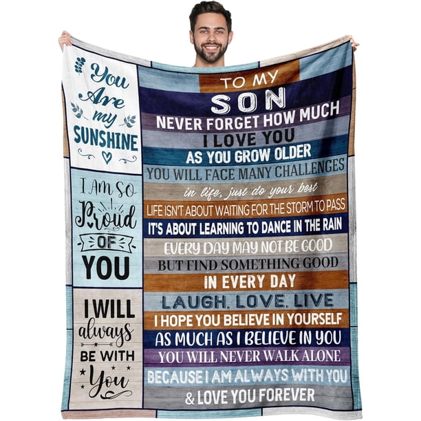 LHSHID Fathers Day Blanket Gifts for Son Son Blanket Gifts for Son from Mom Dad Son Birthday Gifts Ideas Best Grown Son Gifts for Teen Boys Adult Son Gifts for Graduation Christmas 30"x40"