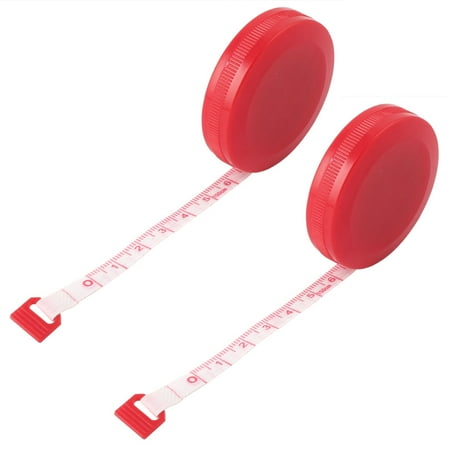 - Plastic Shell Press Button Retractable Tape Measures Tool Red 150cm Length 2pcs