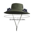 thumbnail image 3 of Hiroekza Cool & Breezy Solar Fan Sun Hat for Men - Adjustable 3-Speed, USB & Solar Charging, UPF Protection Green, 3 of 6