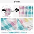 thumbnail image 5 of Easter Kitchen Curtains, Colorful Plaid Ombre Art Yellow Pink Green Light Filtering Window Curtain Panels, 2Pcs Rod Pocket Window Treatments Set for Cabin Bathroom Bedroom 52x45 Inches, 5 of 9