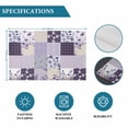 thumbnail image 6 of Spring Floral Placemats Set of 6, Dark Purple Flowers Patchwork Grid Bohemia Placemats for Dining Table, Place Mats for Kitchen Tabletop, Waterproof Wipeable Dining Table Mats Set, 6 of 9
