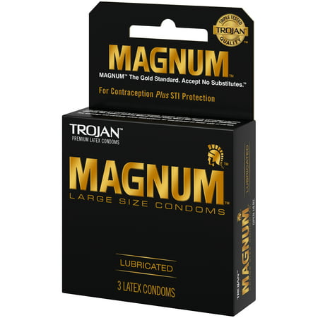 Trojan Magnum Large Size Lubricated Condoms, 3ct