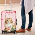 thumbnail image 4 of Happy Valentine's Day Maine Coon holding flowers Travel Luggage Cover Cat Lover Kitten Owner Gifts Suitcase Dust Protective Decor - 3005, 4 of 5