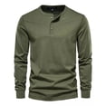 thumbnail image 1 of Blusas De Manga Larga Para Hombre Con Cuello Henley Y Camisa, 1 of 2