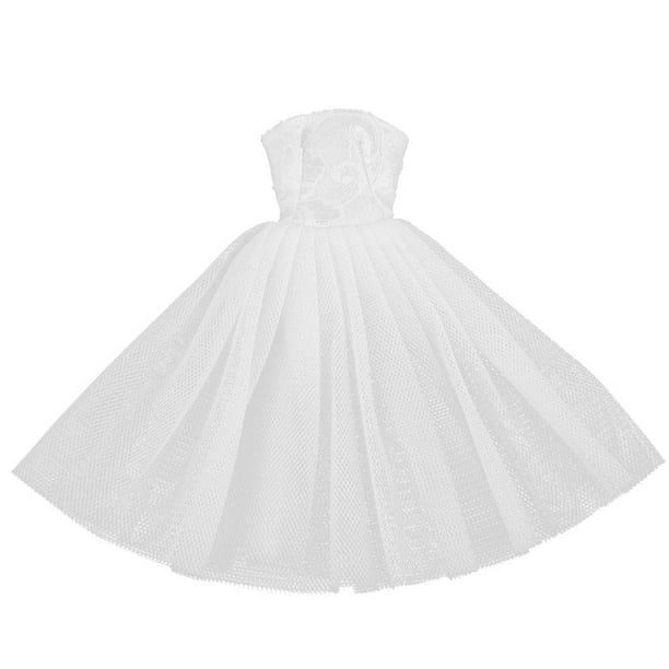 Falda de princesa con falda de tubo de moda para 1/6 Doll Party Accs White