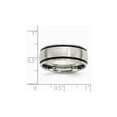 thumbnail image 3 of Mens Chisel 8mm Stainless Steel with Black Rubber Accent Satin Brushed Wedding Band Ring for Men, 3 of 6